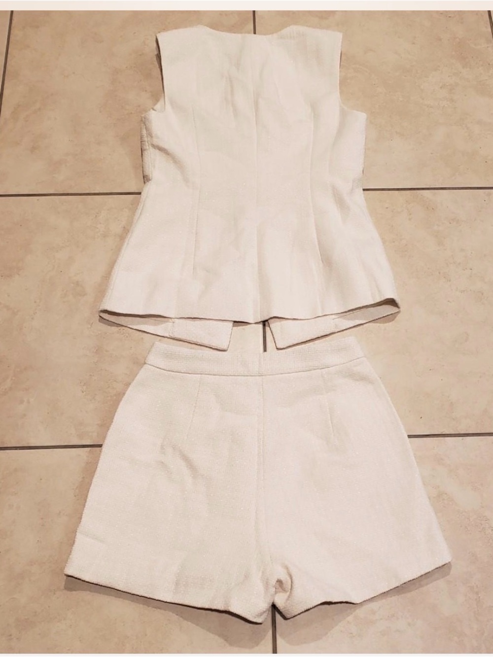 Commense Metal Button Tweed Vest & Short Set - Picture 3 of 8